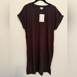 NWT LuLaRoe Chelsea Ribbed Dress in Deep Brown size Medium